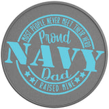 PROUD NAVY DAD SILVER CARBON FIBER TIRE COVER 