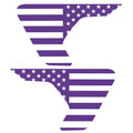 PURPLE AND WHITE US FLAG FENDER VENT DECAL FITS 2018+ JEEP WRANGLER & GLADIATOR