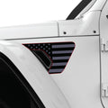 BLACK AND GRAY US FLAG FENDER VENT DECAL FITS 2018+ JEEP WRANGLER & GLADIATOR DRIVER SIDE