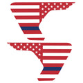 RED WHITE WITH BLUE LINE US FLAG FENDER VENT DECAL FITS 2018+ JEEP WRANGLER & GLADIATOR