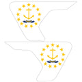 RHODE ISLAND STATE FLAG FENDER VENT DECAL FITS 2018+ JEEP WRANGLER & GLADIATOR