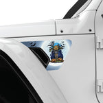 SCARY HALLOWEEN PUMPKIN HEAD FENDER VENT DECAL FITS 2018+ JEEP WRANGLER & GLADIATOR DRIVER SIDE