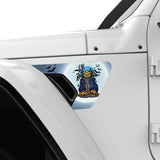 SCARY HALLOWEEN PUMPKIN HEAD FENDER VENT DECAL FITS 2018+ JEEP WRANGLER & GLADIATOR DRIVER SIDE