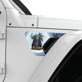 SCARY HALLOWEEN PUMPKIN HEAD FENDER VENT DECAL FITS 2018+ JEEP WRANGLER & GLADIATOR PASSENGER SIDE