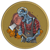 SCARY PUMPKINS WITH HALLOWEEN ZOMBIE GOLD CARBON FIBER TIRE COVER