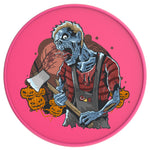 SCARY PUMPKINS WITH HALLOWEEN ZOMBIE NEON PINK TIRE COVER