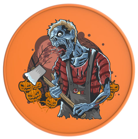 SCARY PUMPKINS WITH HALLOWEEN ZOMBIE ORANGE TIRE COVER