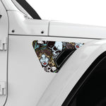 SKULLS AND ROSES FENDER VENT DECAL FITS 2018+ JEEP WRANGLER & GLADIATOR PASSENGER SIDE