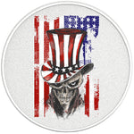 SKULL INDEPENDENCE DAY HAT PEARL  WHITE CARBON FIBER TIRE COVER