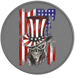SKULL INDEPENDENCE DAY HAT SILVER CARBON FIBER TIRE COVER