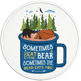 SOMETIMES THE BEAR EATS YOU PEARL  WHITE CARBON FIBER TIRE COVER