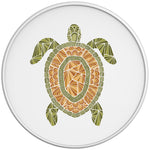 STYLIZED GREEN AND BROWN TURTLE