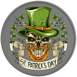St Patrick'S Day Skull Silver Carbon Fiber Vinyl Tire Cover