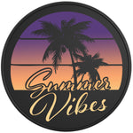 SUMMER VIBES PALM TREES BLACK TIRE COVER
