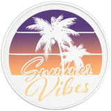 SUMMER VIBES PALM TREES PEARL  WHITE CARBON FIBER TIRE COVER