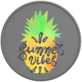 SUMMER VIBES PINAPPLE SILVER CARBON FIBER TIRE COVER