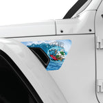 FUNNY SURFING SKELETON FENDER VENT DECAL FITS 2018+ JEEP WRANGLER & GLADIATOR DRIVER SIDE
