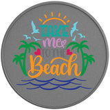 TAKE ME TO THE BEACH SILVER CARBON FIBER TIRE COVER