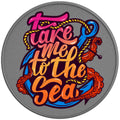 TAKE ME TO THE SEA SILVER CARBON FIBER TIRE COVER