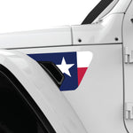 TEXAS STATE FLAG FENDER VENT DECAL FITS 2018+ JEEP WRANGLER & GLADIATOR DRIVER SIDE