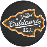 THE GREAT OUTDOORS USA BLACK TIRE COVER