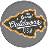 THE GREAT OUTDOORS USA SILVER CARBON FIBER TIRE COVER