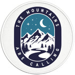 THE MOUNTAINS ARE CALLING PEARL  WHITE CARBON FIBER TIRE COVER