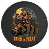 TRICK OR TREAT HALLOWEEN ZOMBIE BLACK TIRE COVER
