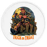TRICK OR TREAT HALLOWEEN ZOMBIE PEARL WHITE CARBON FIBER TIRE COVER