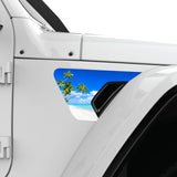TROPICAL BEACH FENDER VENT DECAL FITS 2018+ JEEP WRANGLER & GLADIATOR PASSENGER SIDE