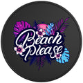 TROPICAL BEACH PLEASE BLACK TIRE COVER