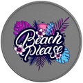 TROPICAL BEACH PLEASE SILVER CARBON FIBER TIRE COVER