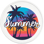 TROPICAL SUMMER SUNSET PEARL  WHITE CARBON FIBER TIRE COVER