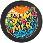 TROPICAL SUMMER VIBES BLACK TIRE COVER