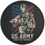 Us Army Fight For Freedom Black Tire Cover
