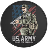 Us Army Fight For Freedom Black Tire Cover