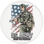 Us Army Fight For Freedom Pearl White Carbon Fiber Tire Cover