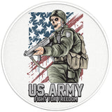 Us Army Fight For Freedom Pearl White Carbon Fiber Tire Cover