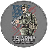 Us Army Fight For Freedom Silver Carbon Fiber Tire Cover