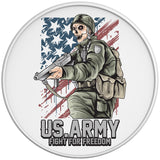 Us Army Fight For Freedom White Tire Cover