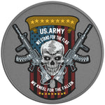 Us Army Skull And Guns Silver Carbon Fiber Tire Cover
