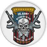 Us Army Skull And Guns White Tire Cover
