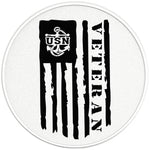 US NAVY VETERAN FLAG PEARL WHITE CARBON FIBER TIRE COVER 