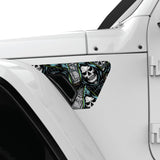 VINTAGE HALLOWEEN PATTERN FENDER VENT DECAL FITS 2018+ JEEP WRANGLER & GLADIATOR DRIVER SIDE