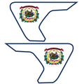 WEST VIRGINIA STATE FLAG FENDER VENT DECAL FITS 2018+ JEEP WRANGLER & GLADIATOR