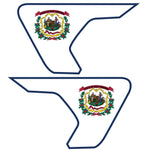 WEST VIRGINIA STATE FLAG FENDER VENT DECAL FITS 2018+ JEEP WRANGLER & GLADIATOR