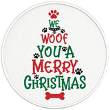 We Woof You A Merry Christmas Pearl White Carbon Fiber Tire Cover