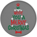 We Woof You A Merry Christmas Silver Carbon Fiber Tire Cover