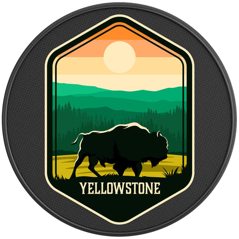 YELLOWSTONE NATIONAL PARK BLACK CARBON FIBER TIRE COVER 