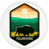 YELLOWSTONE NATIONAL PARK PEARL WHITE CARBON FIBER TIRE COVER 